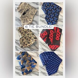 BUNDLE ✨ 6 TIES - Museum Artifacts, Ralph Marlin, Warner Bros, Dodgers